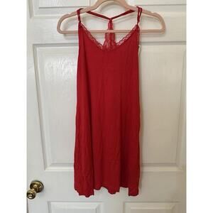 I.N.C. International Concepts Women's Lace Chemise Strappy Long Red Size M NWT